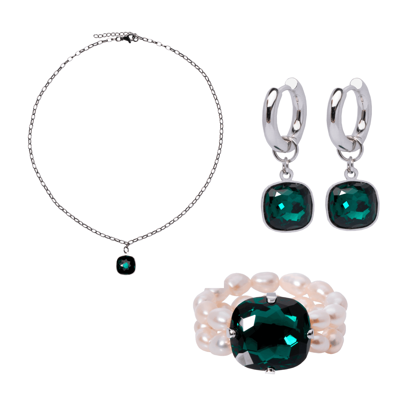 Серьги, колье и кольцо BIS JEWELS