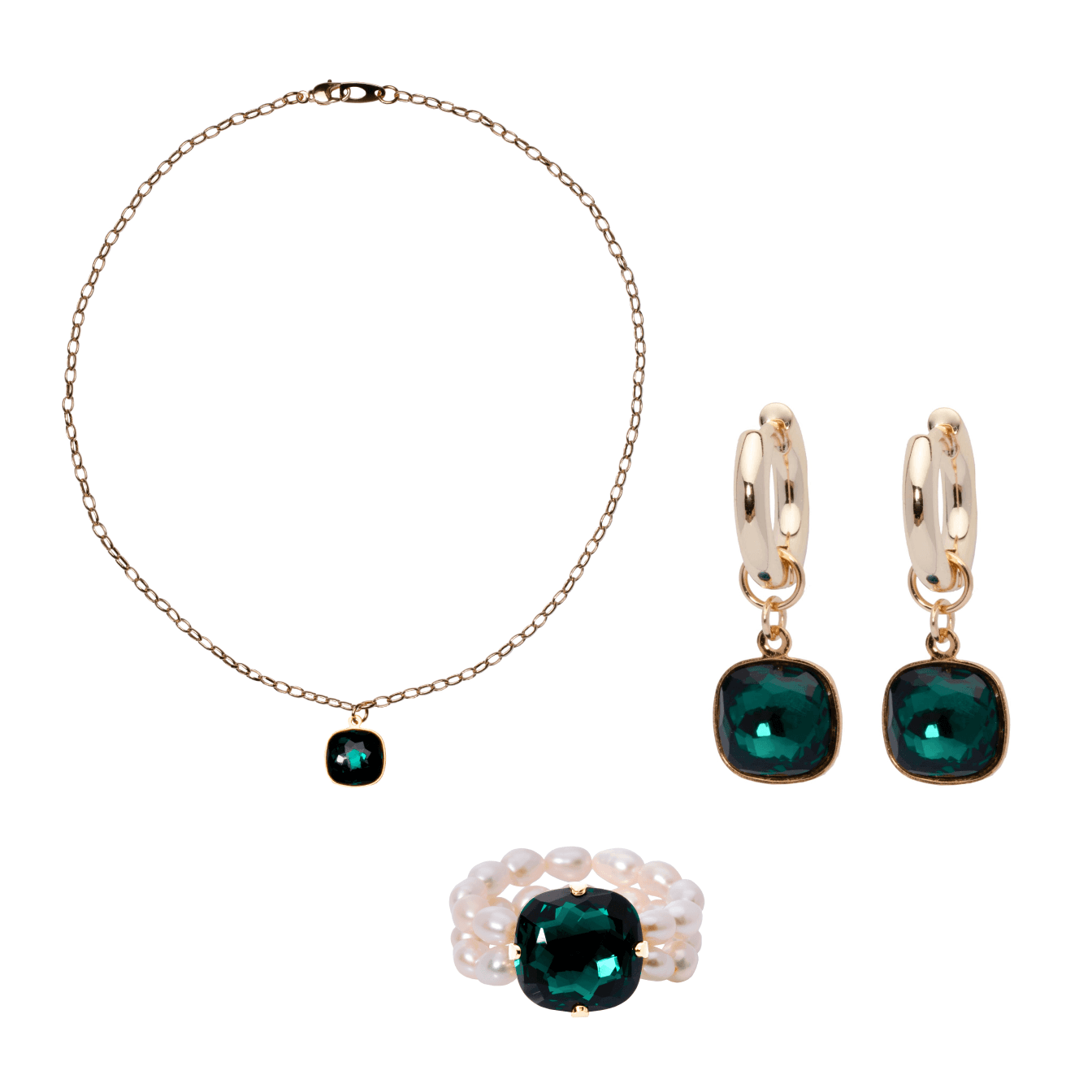 Серьги, колье и кольцо BIS JEWELS