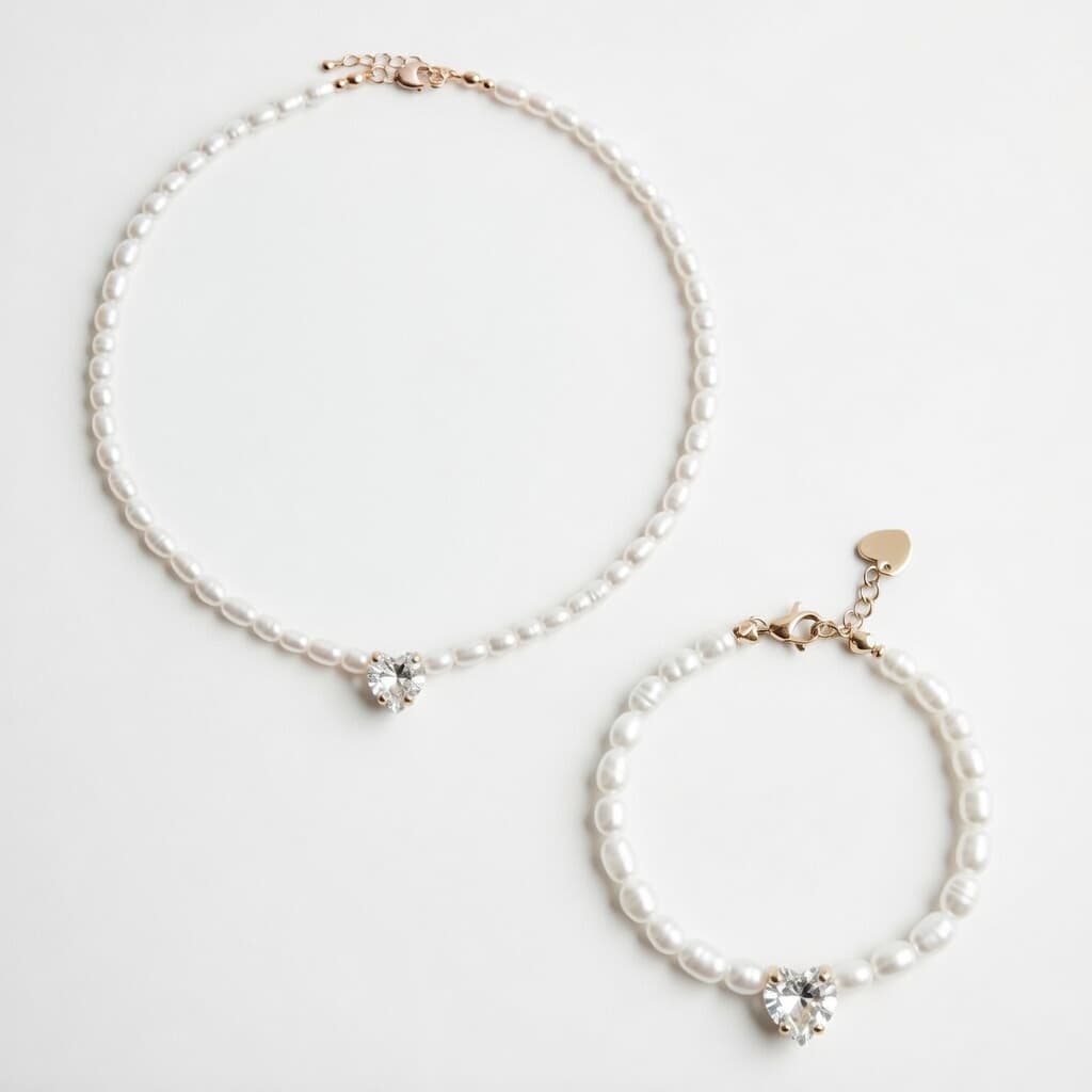 Браслет и чокер с сердцем BIS JEWELS