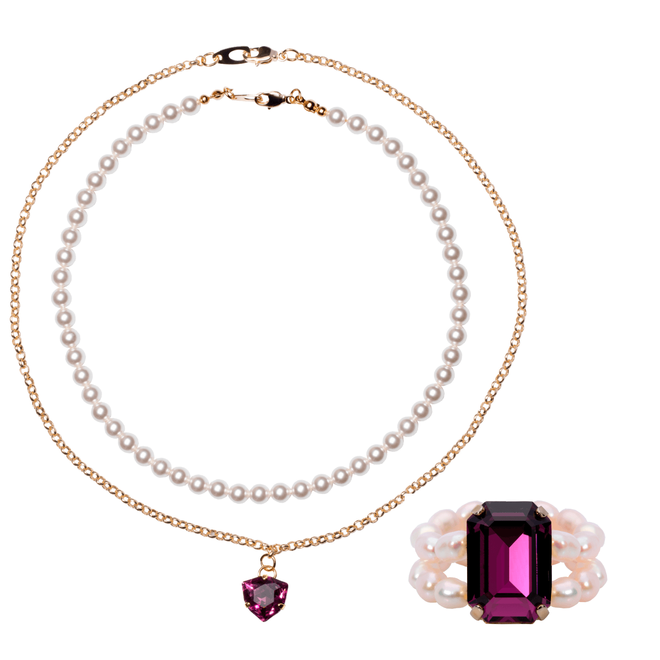 Колье, чокер и кольцо BIS JEWELS
